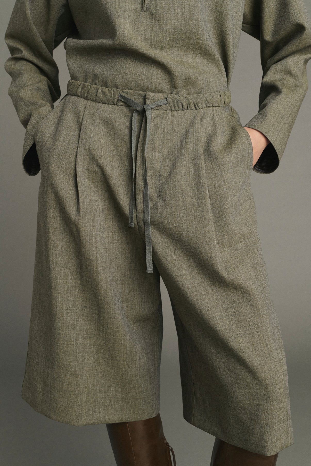 Bermuda Louison - Verde Grigio - Lana - Donna vue 3