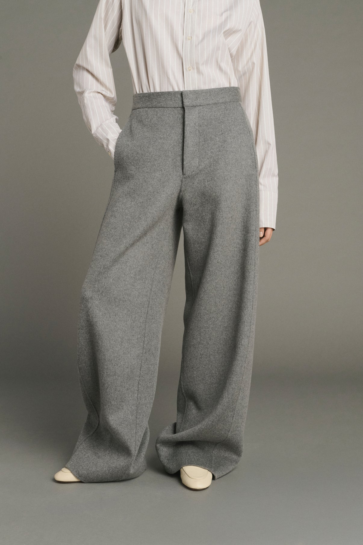 Pantaloni Horatio - Grigio Chiaro - Lana - Donna vue 2