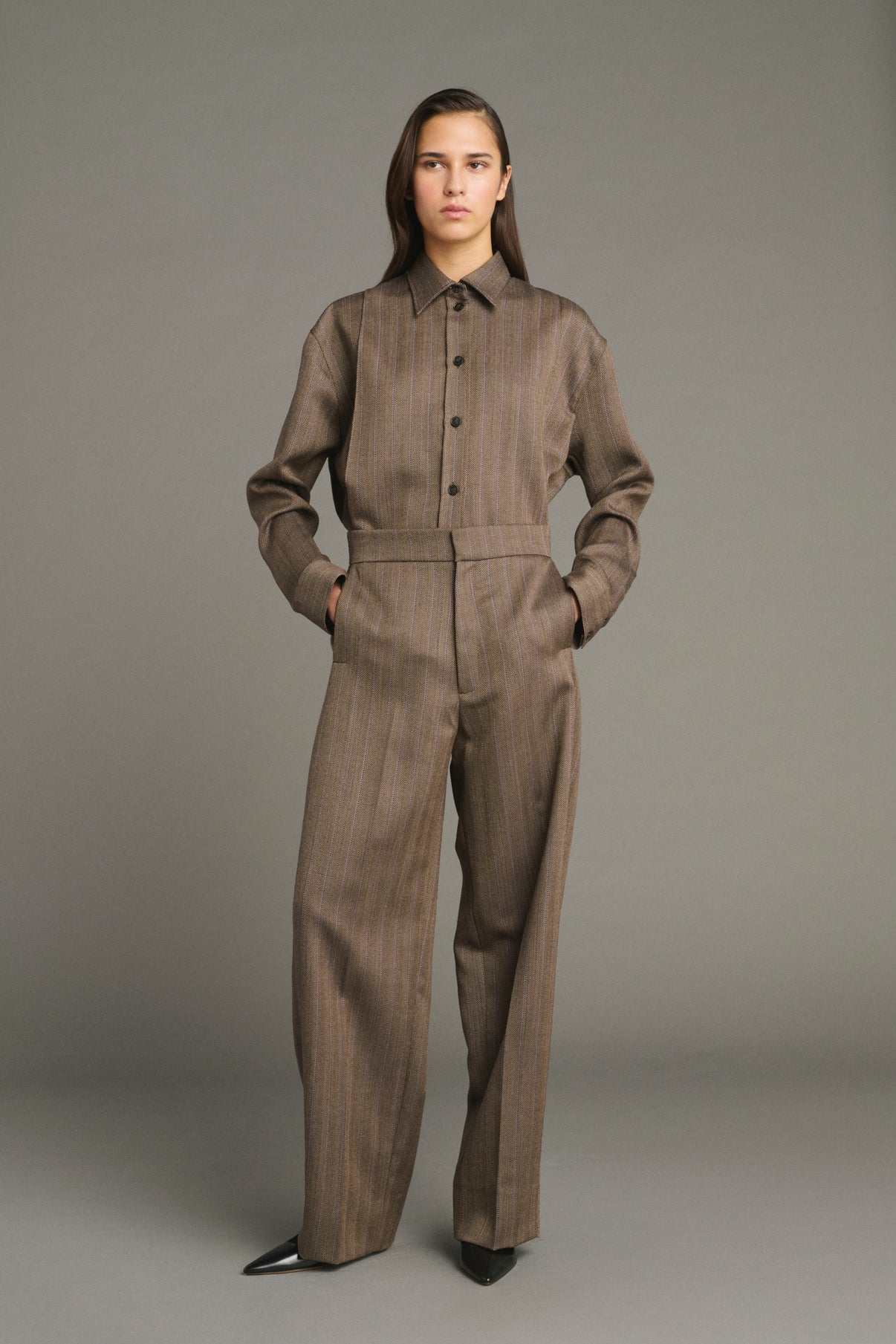Pantaloni Jocelyn - Marrone/Parma - Lana - Donna vue 1