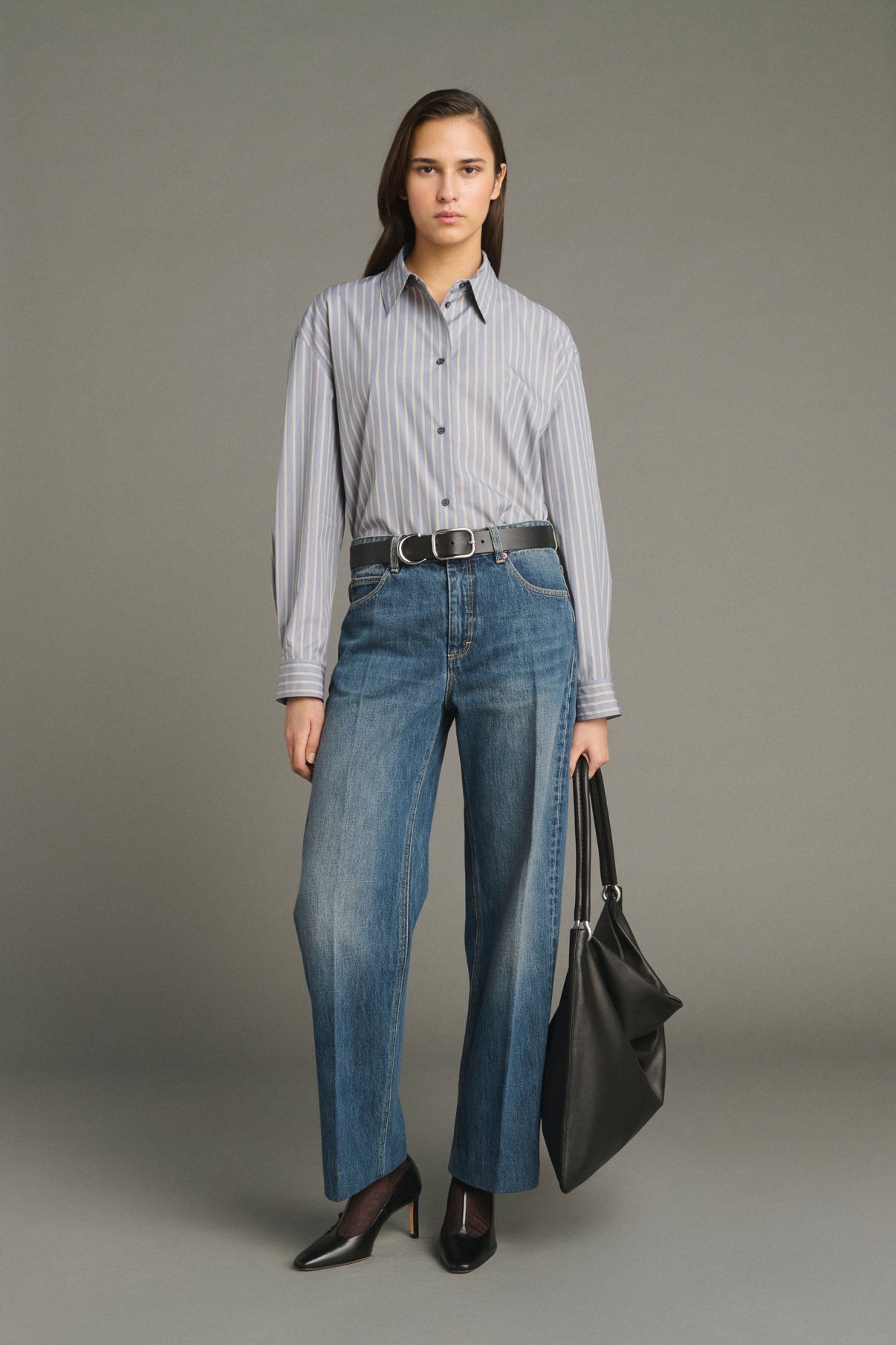 Jeans Jerry - Denim Blu Slavato - Cotone - Donna vue 1