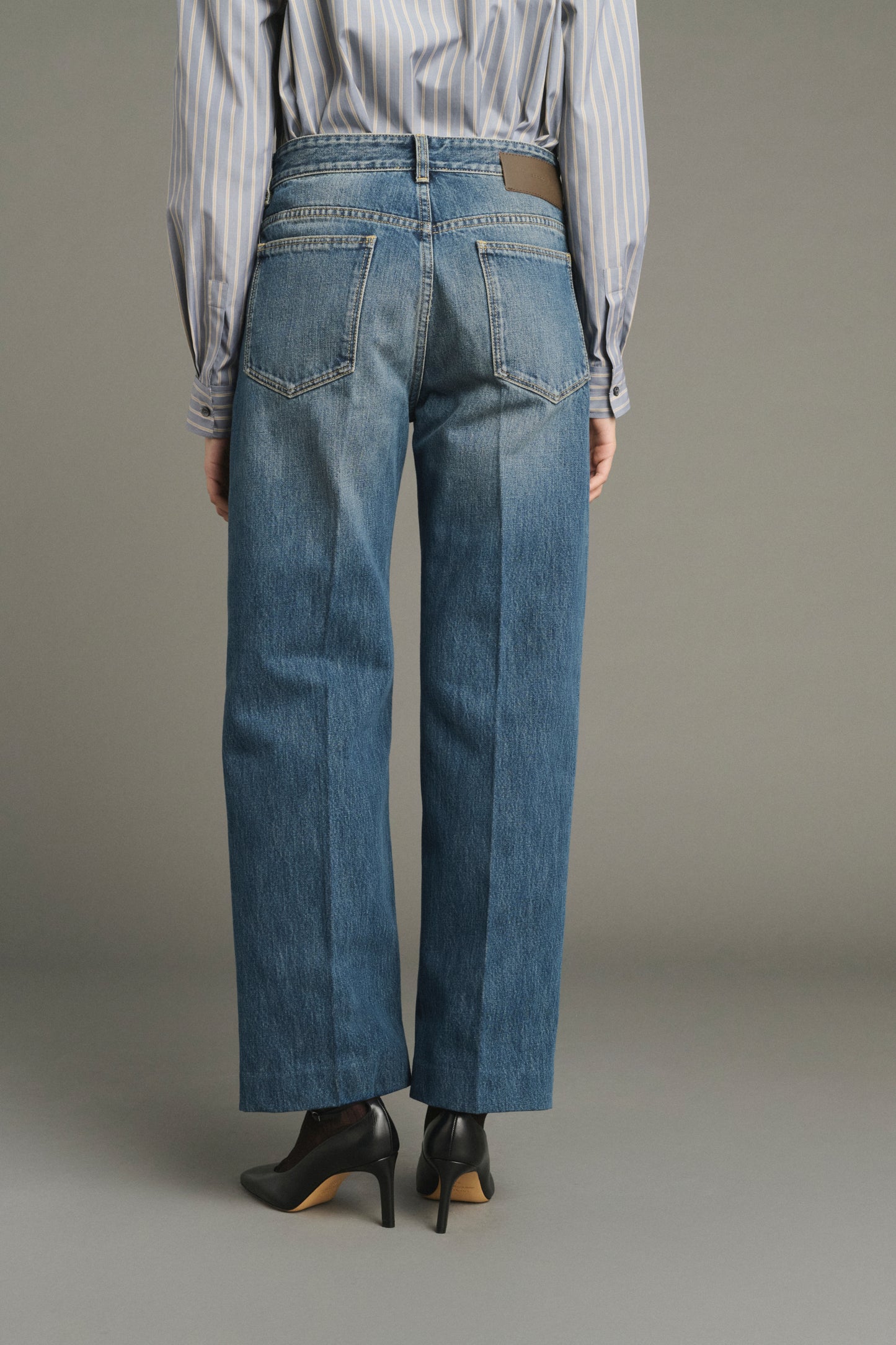Jeans Jerry - denim Blu Slavato - Coton - Donna