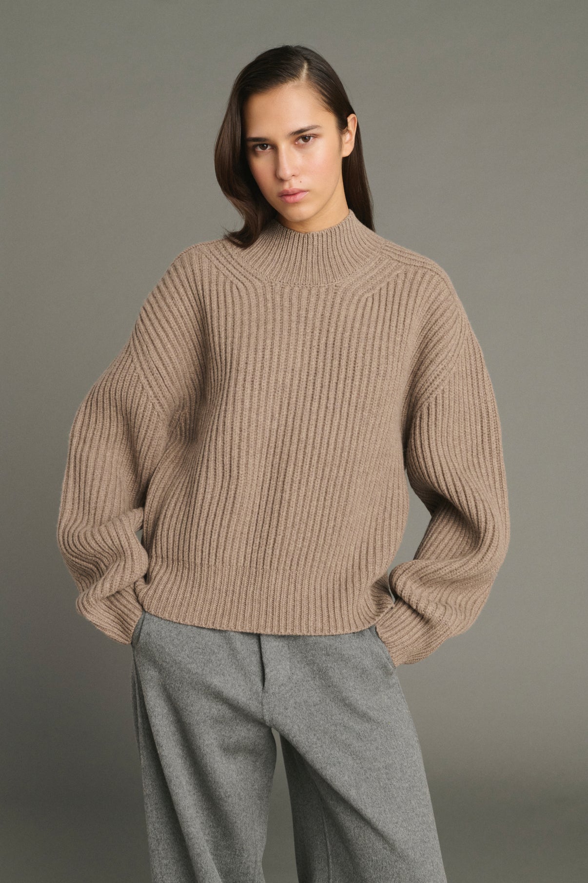 Maglione Flamand - Beige Chiné - Lana Merino - Donna vue 1