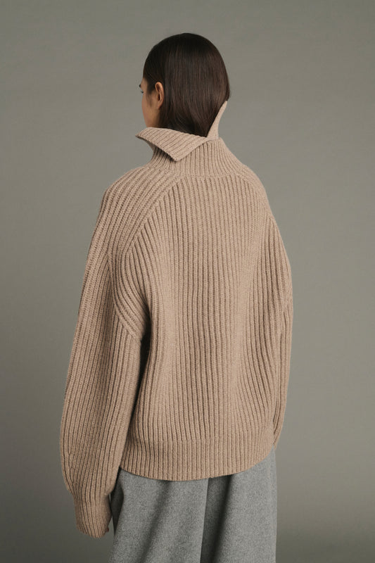 Colletto Gad - Beige Chiné - Lana Merino - Donna