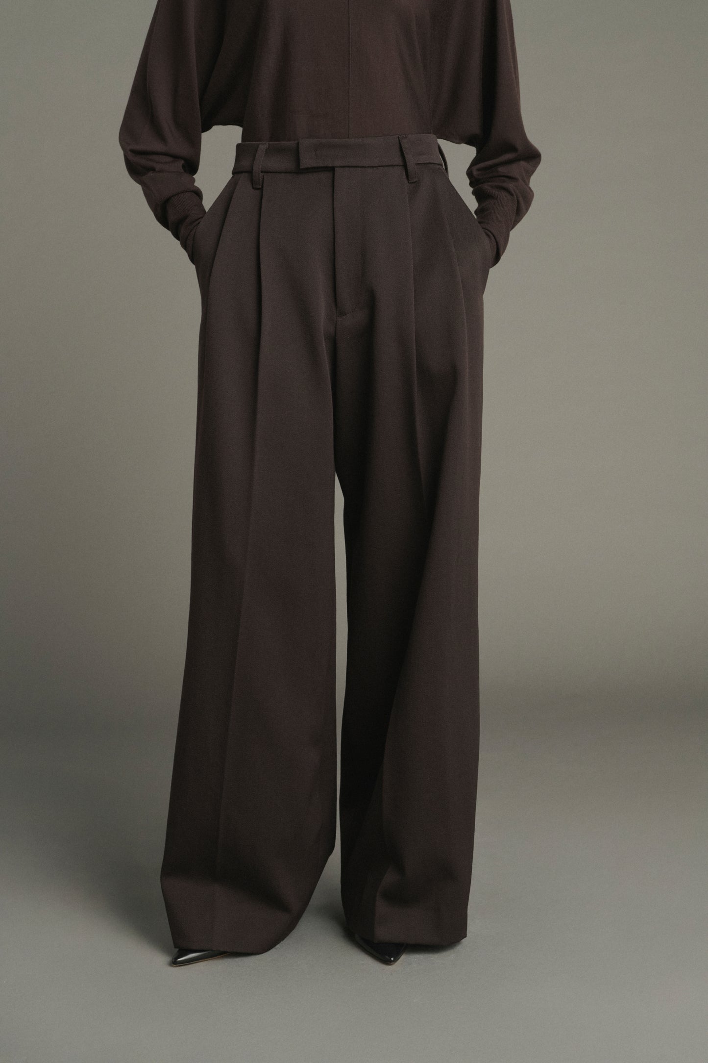 Laumiere Trousers - Ebony - Wool - Women