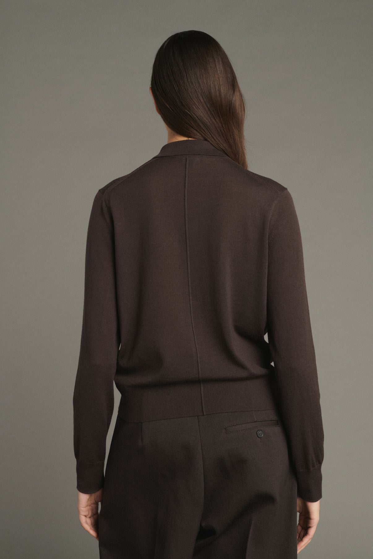 Cardigan Hailey - Cioccolato - Lana merinos - Donna vue 4