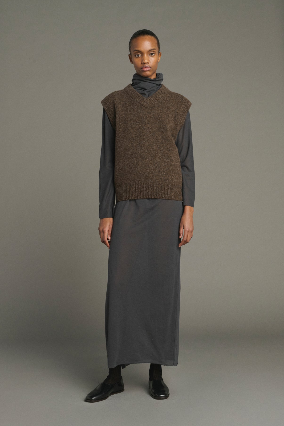 Maglione Karl - Marrone Chiné - Lana Merino - Donna vue 1