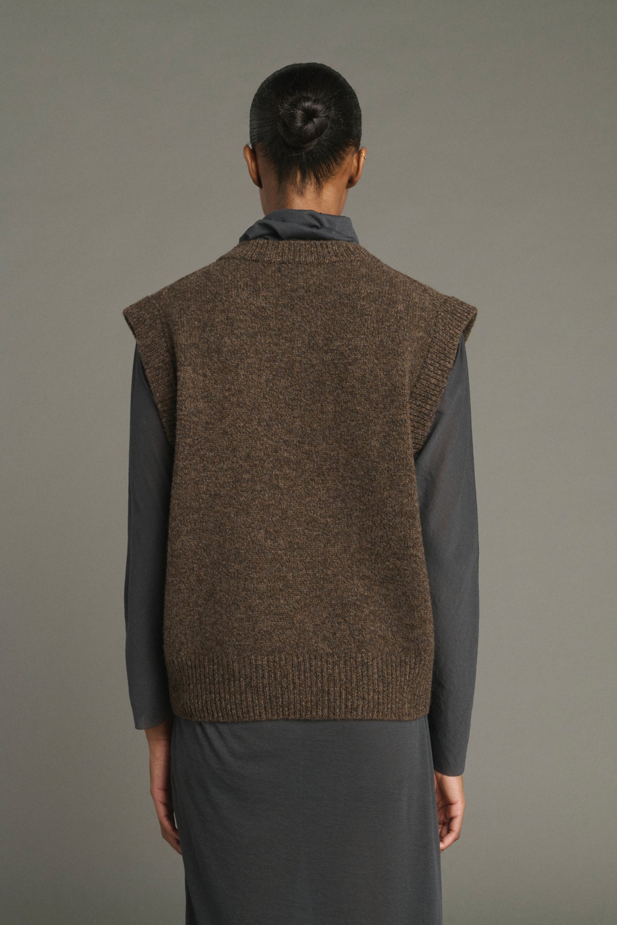 Maglione Karl - Marrone Chiné - Lana Merino - Donna vue 4