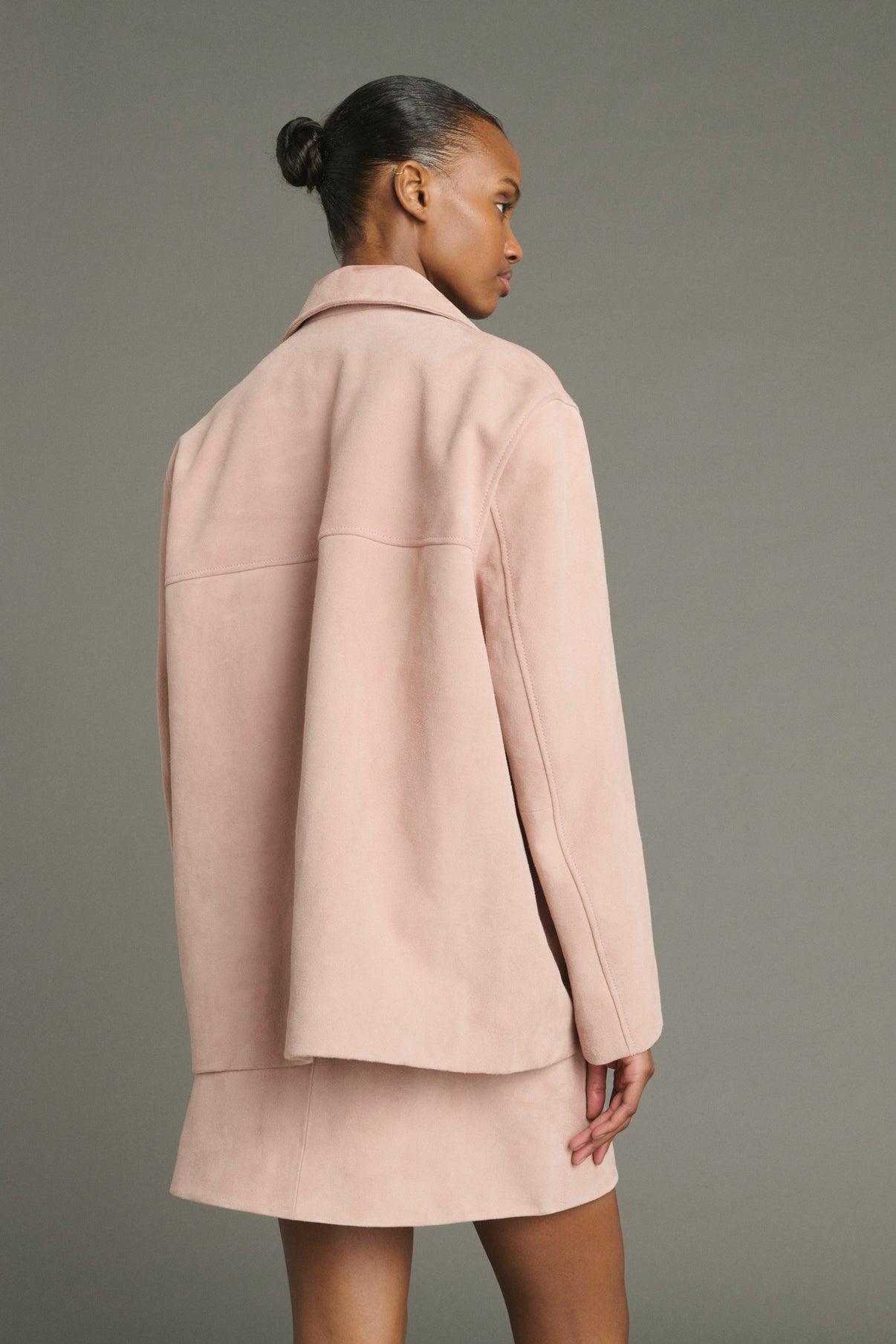Veste Lorenzo - Vieux Rose - Cuir - Femme vue 2
