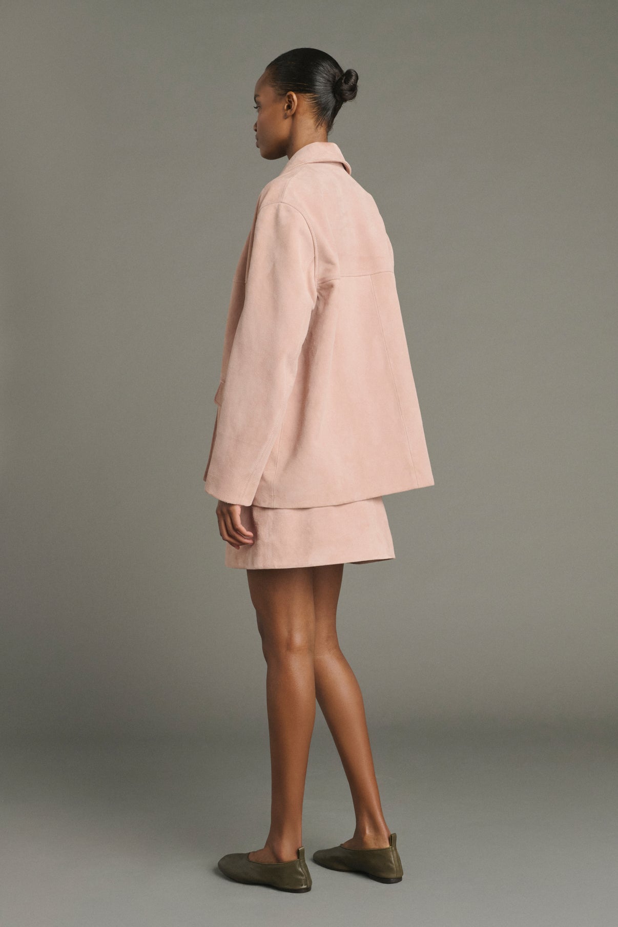 Veste Lorenzo - Vieux Rose Croûte de Cuir Femme - Soeur vue 4