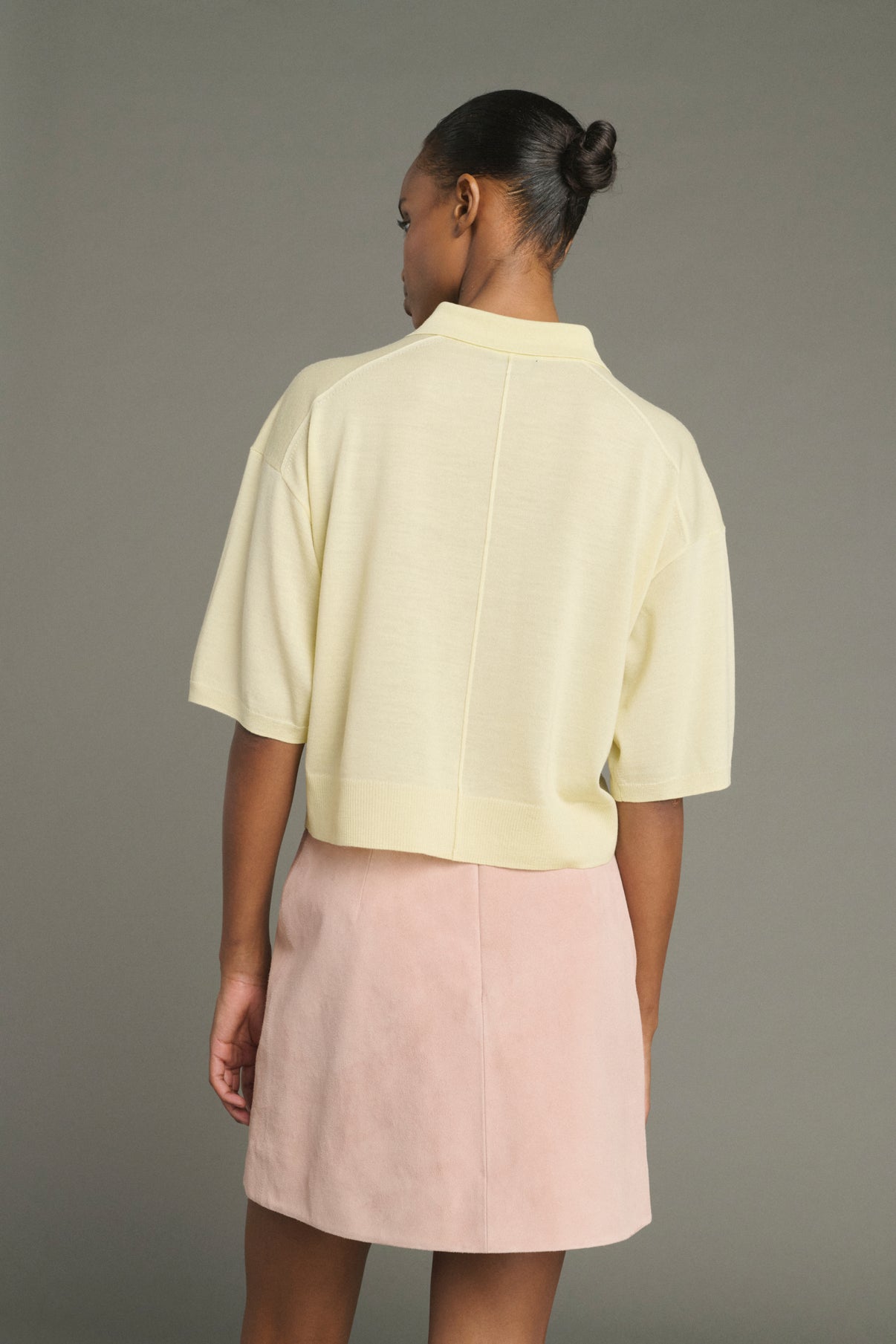 Maglione Elton - Giallo pallido - Lana merinos - Donna vue 2