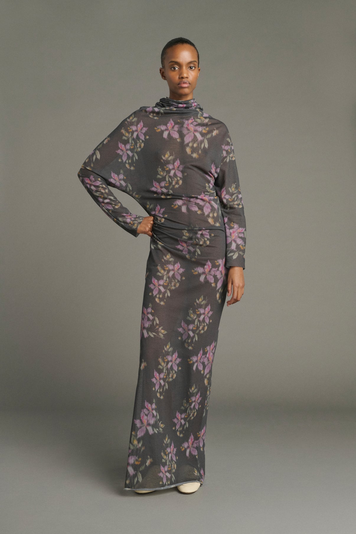 Robe Lola - Anthracite/Violet - Coton - Femme vue 1