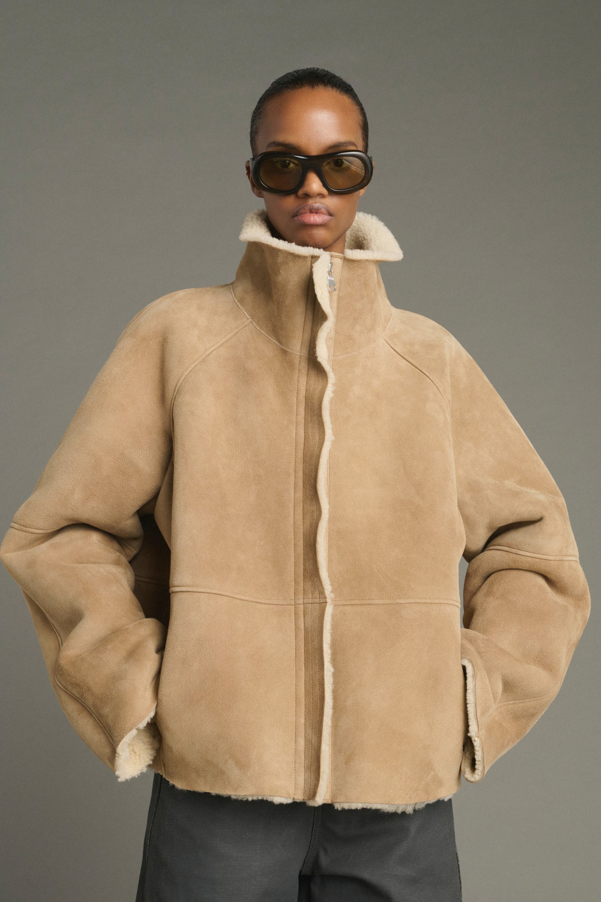 Manteau Kleber - Beige - Cuir - Femme vue 3