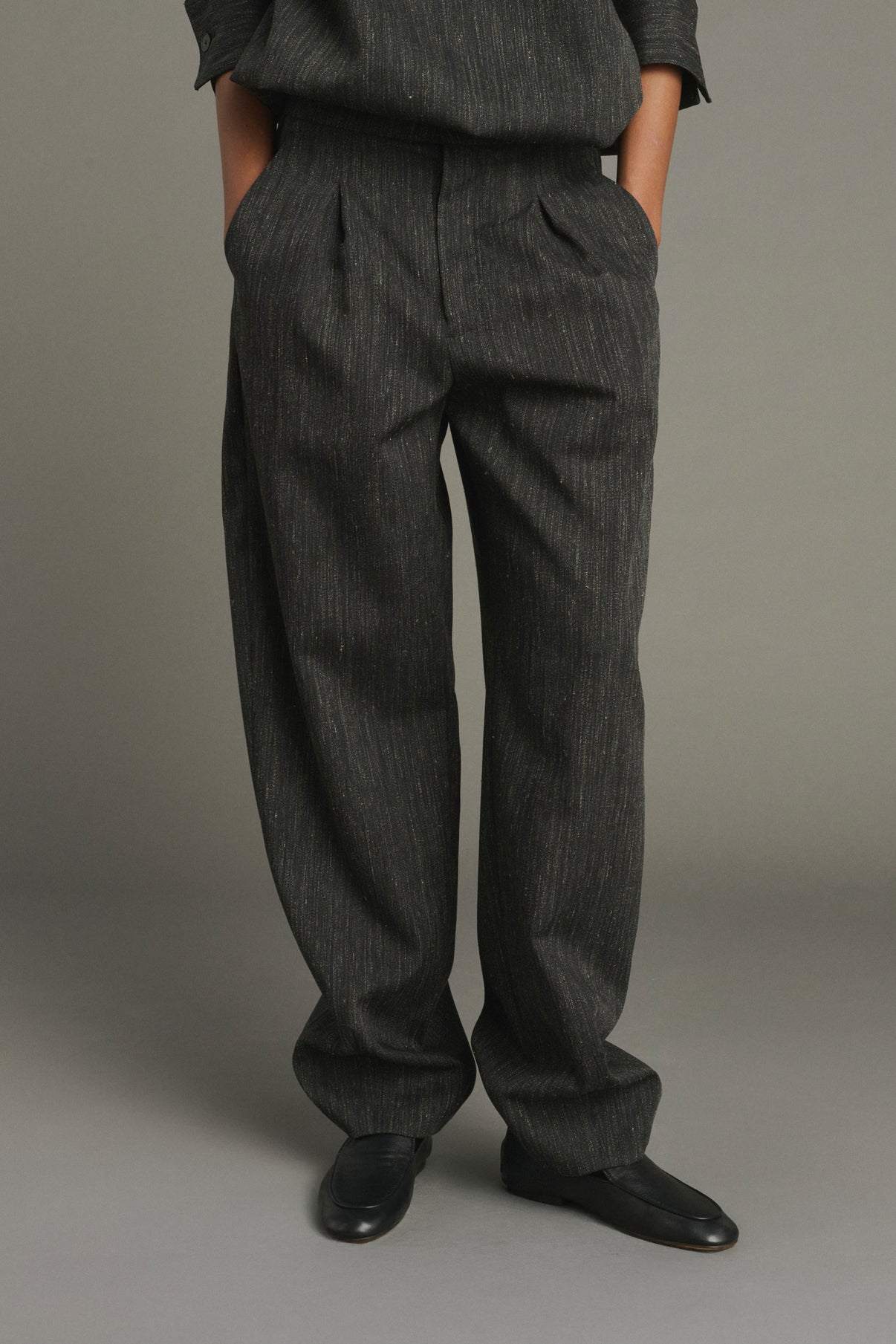 Pantaloni Baptiste - Grigio Antracite - Lana - Donna vue 3