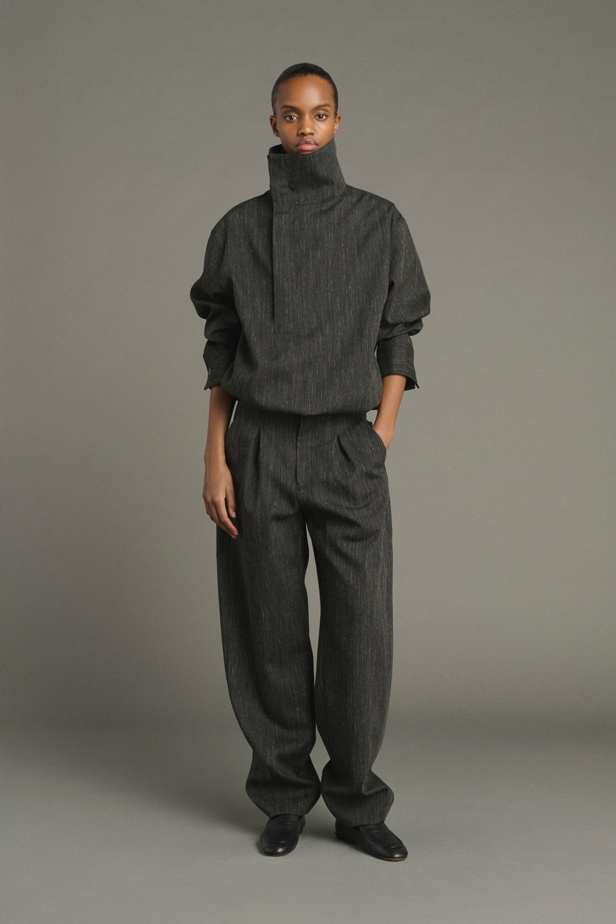 Pantaloni Baptiste - Grigio Antracite - Lana - Donna vue 1
