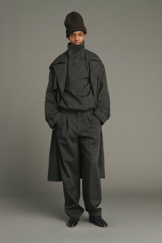 Trench Jourdain - Gris Anthracite - Laine - Femme