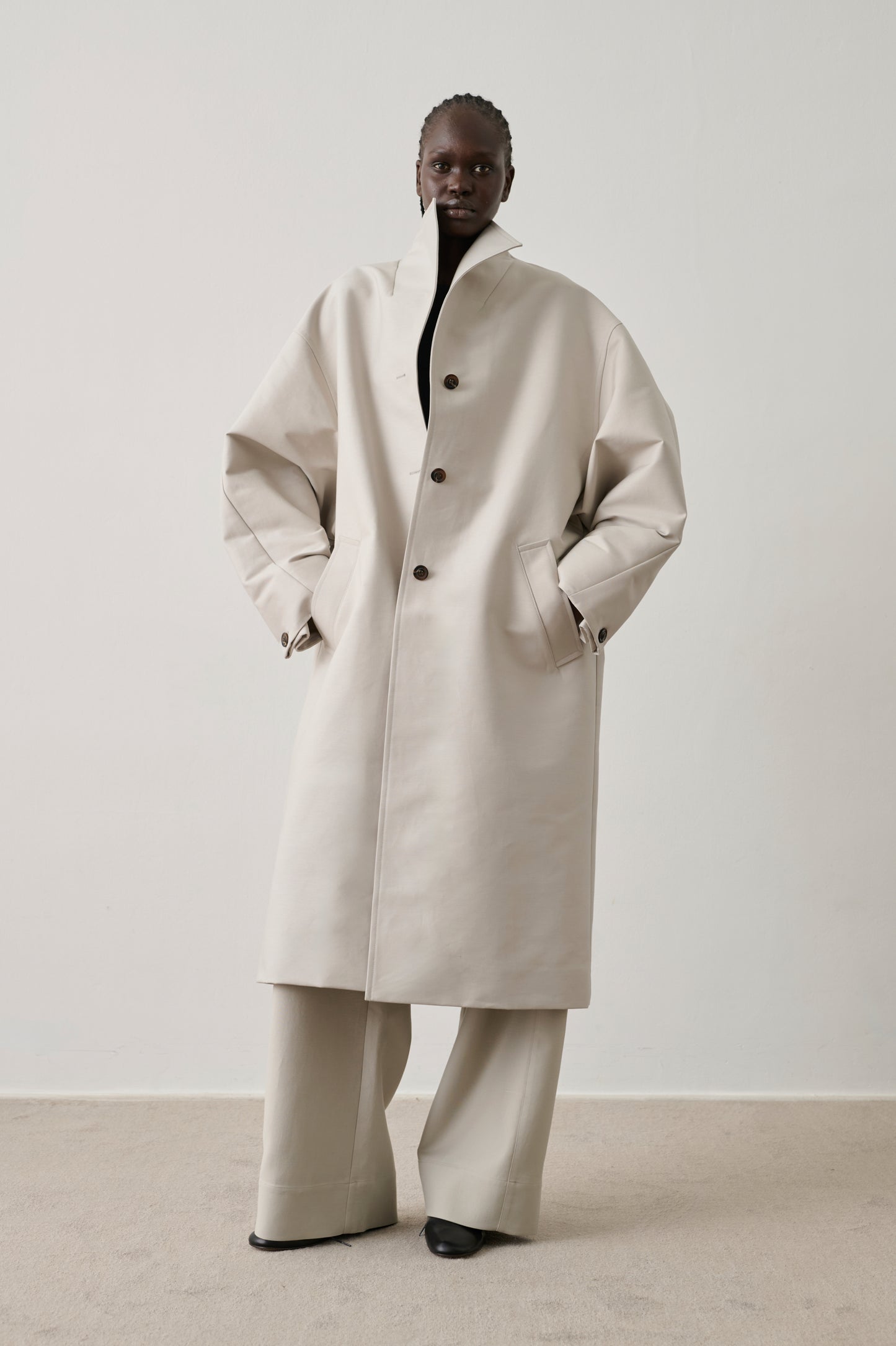 Cappotto Hyacinthe - Grigio Chiaro Cotone Bio Donna - Soeur