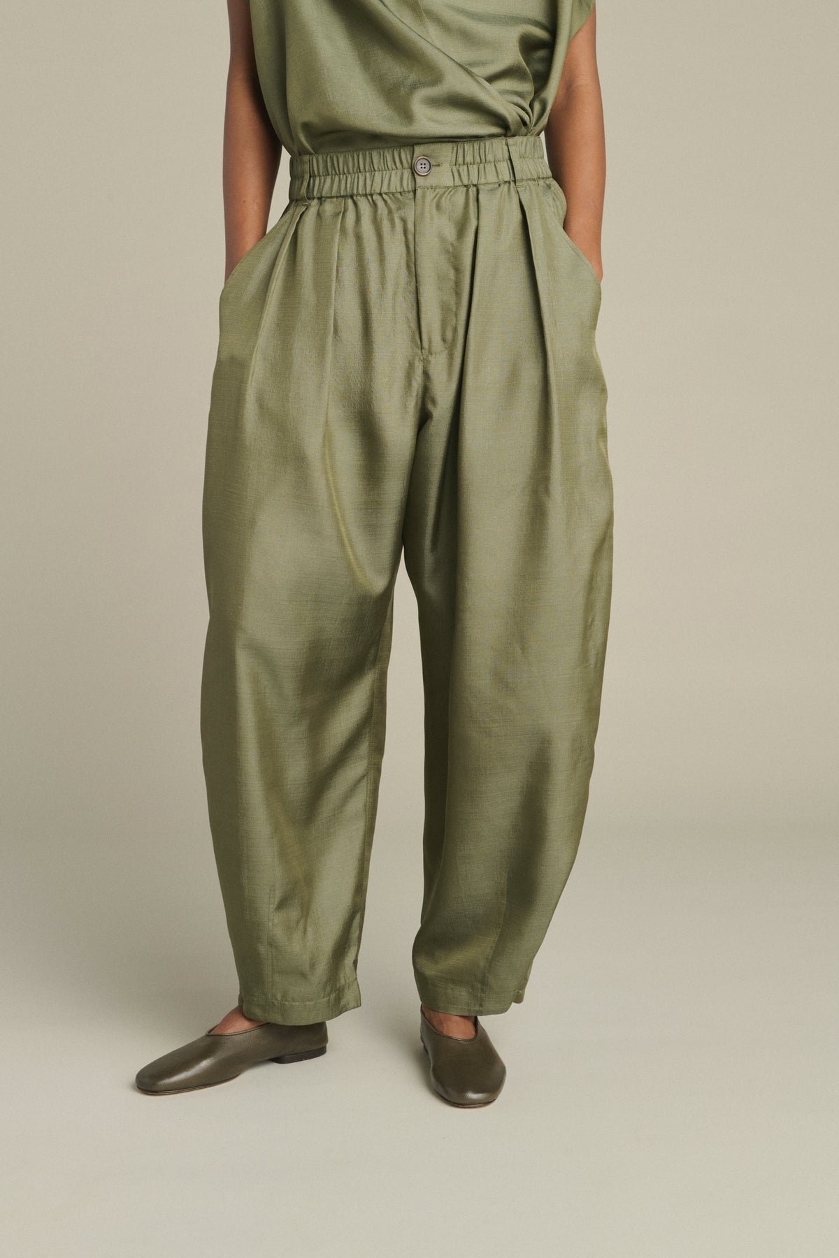 Ballerine Bala - Kaki Scuro Cuir Grainé Donna - Soeur vue 2