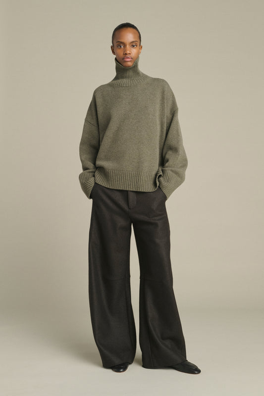 Pull William - Gris Chiné - Laine Mérinos - Femme