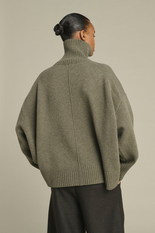 Pull William - Gris Chiné - Laine Mérinos - Femme