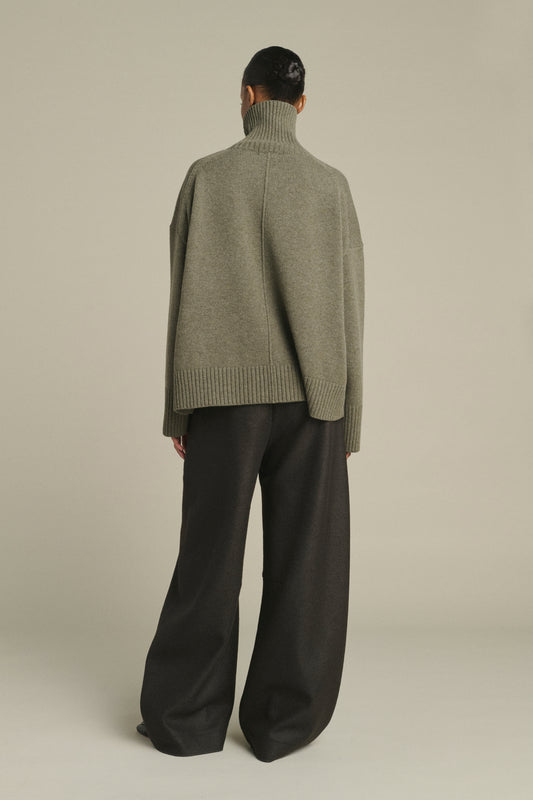 Pull William - Gris Chiné - Laine Mérinos - Femme