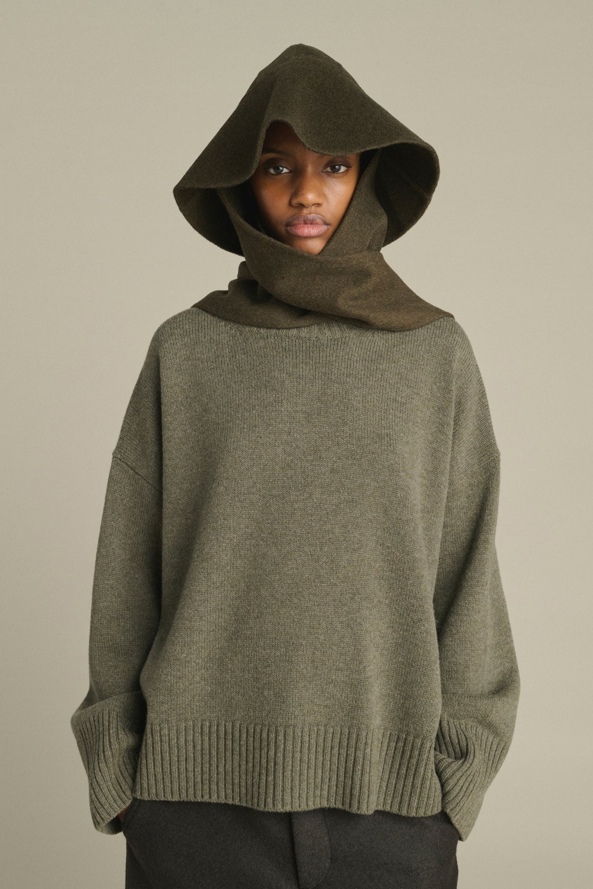 Cappello Faron - Kaki melange - Lana - Donna vue 2