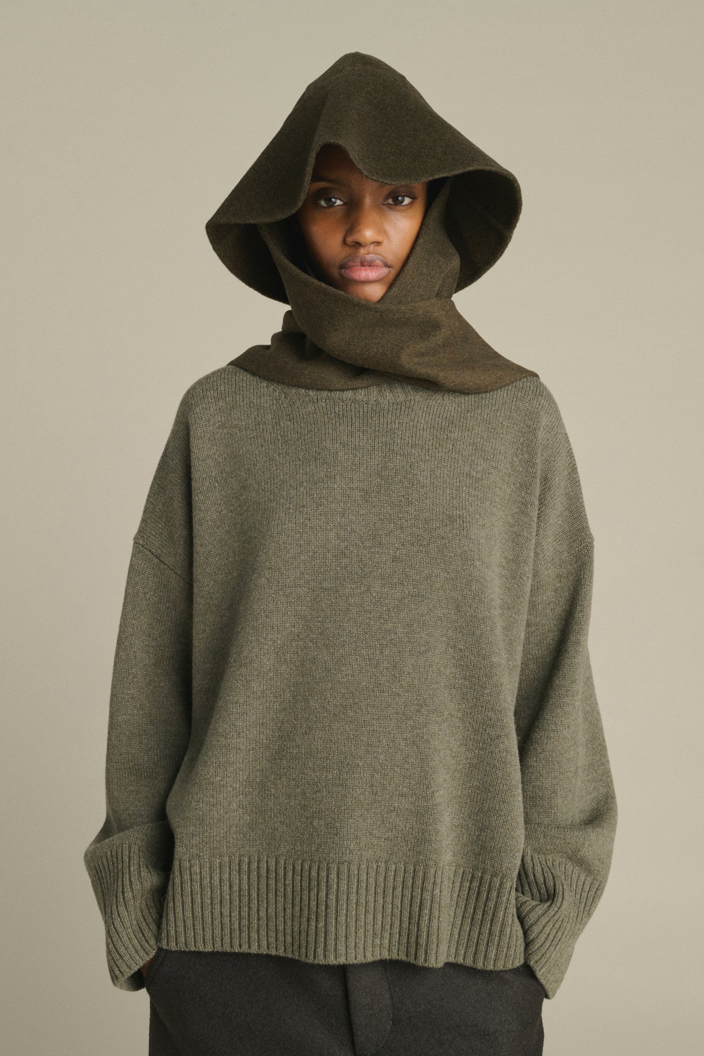 Cappello Faron - Kaki melange - Lana - Donna