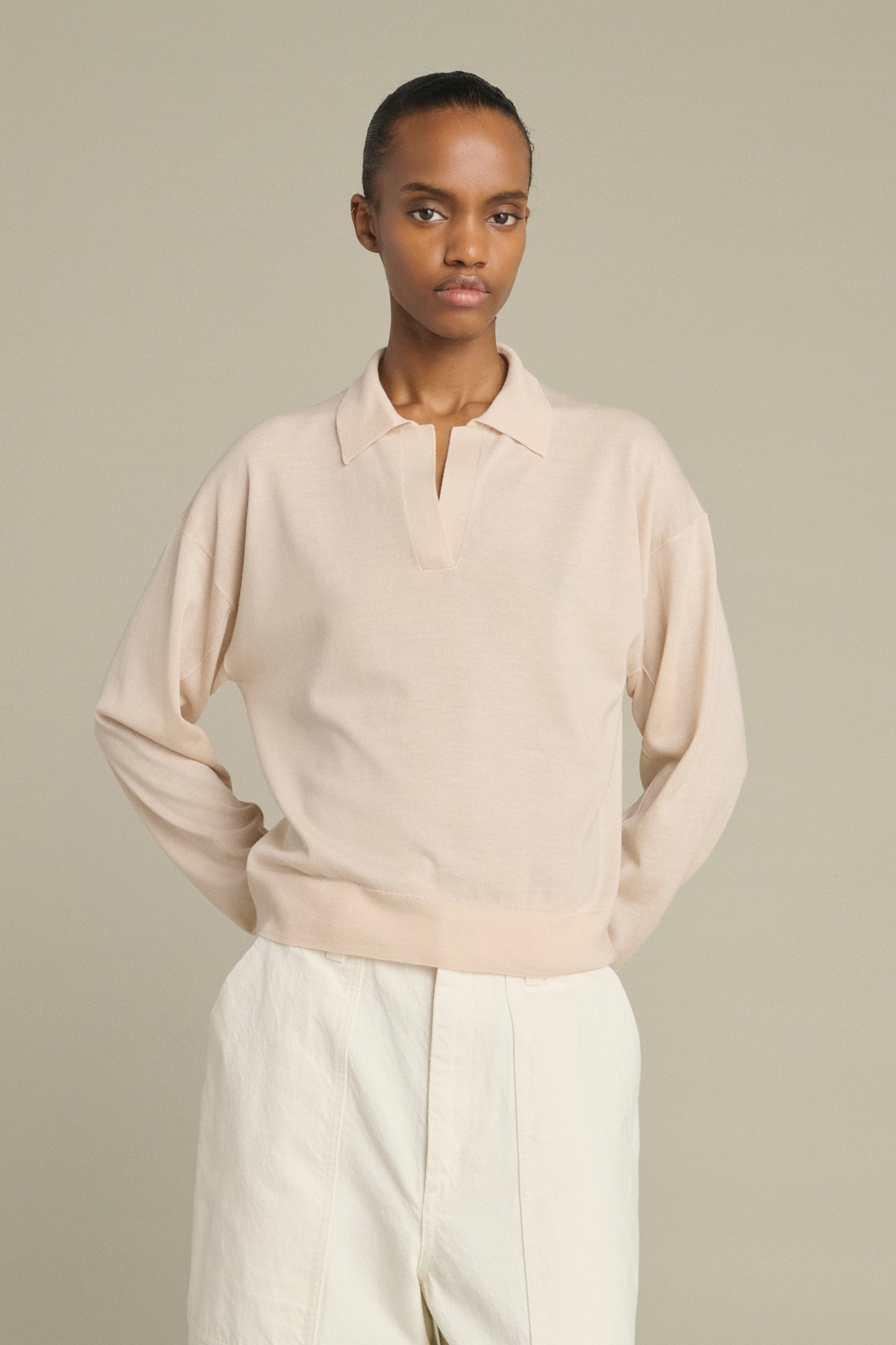 Maglione Fleming - Rosa cipria - Lana merinos - Donna