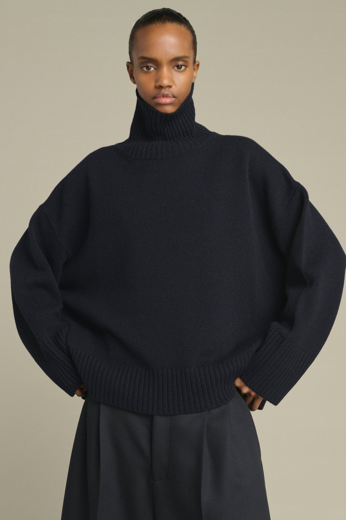 Maglione William - Navy - Lana Merino - Donna vue 3