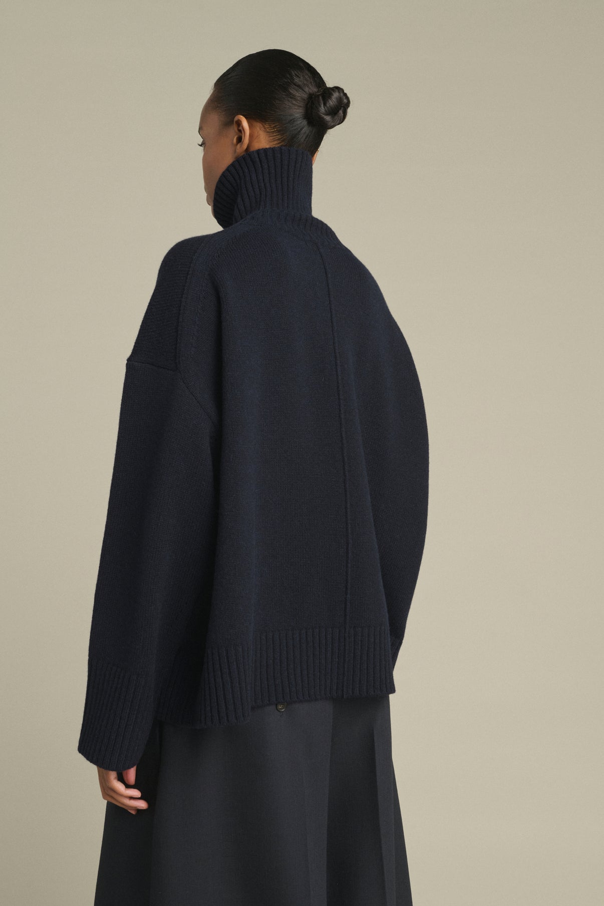 Maglione William - Navy - Lana Merino - Donna vue 4
