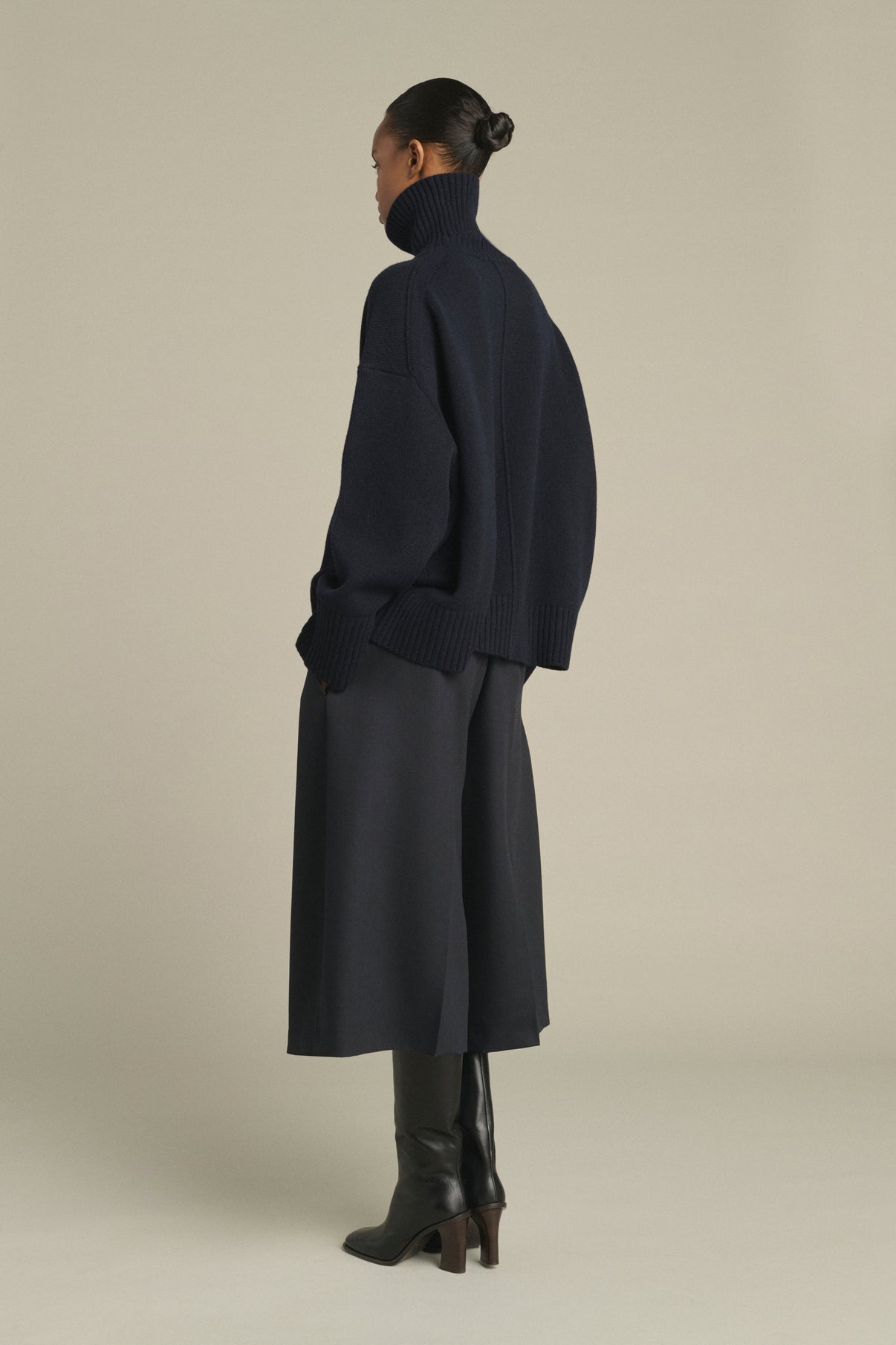 Maglione William - Navy - Lana Merino - Donna vue 2
