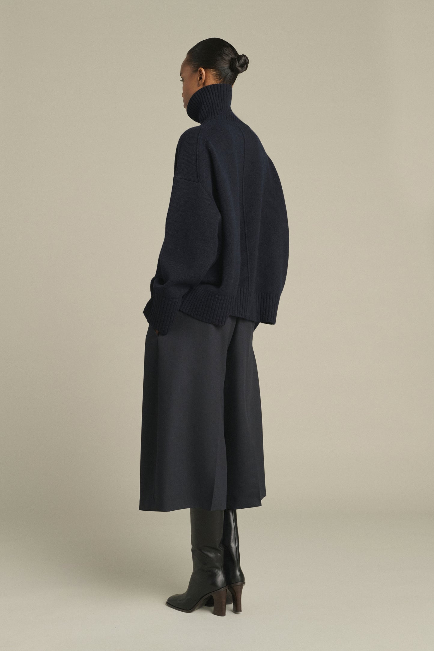 Maglione William - Navy - Lana Merino - Donna