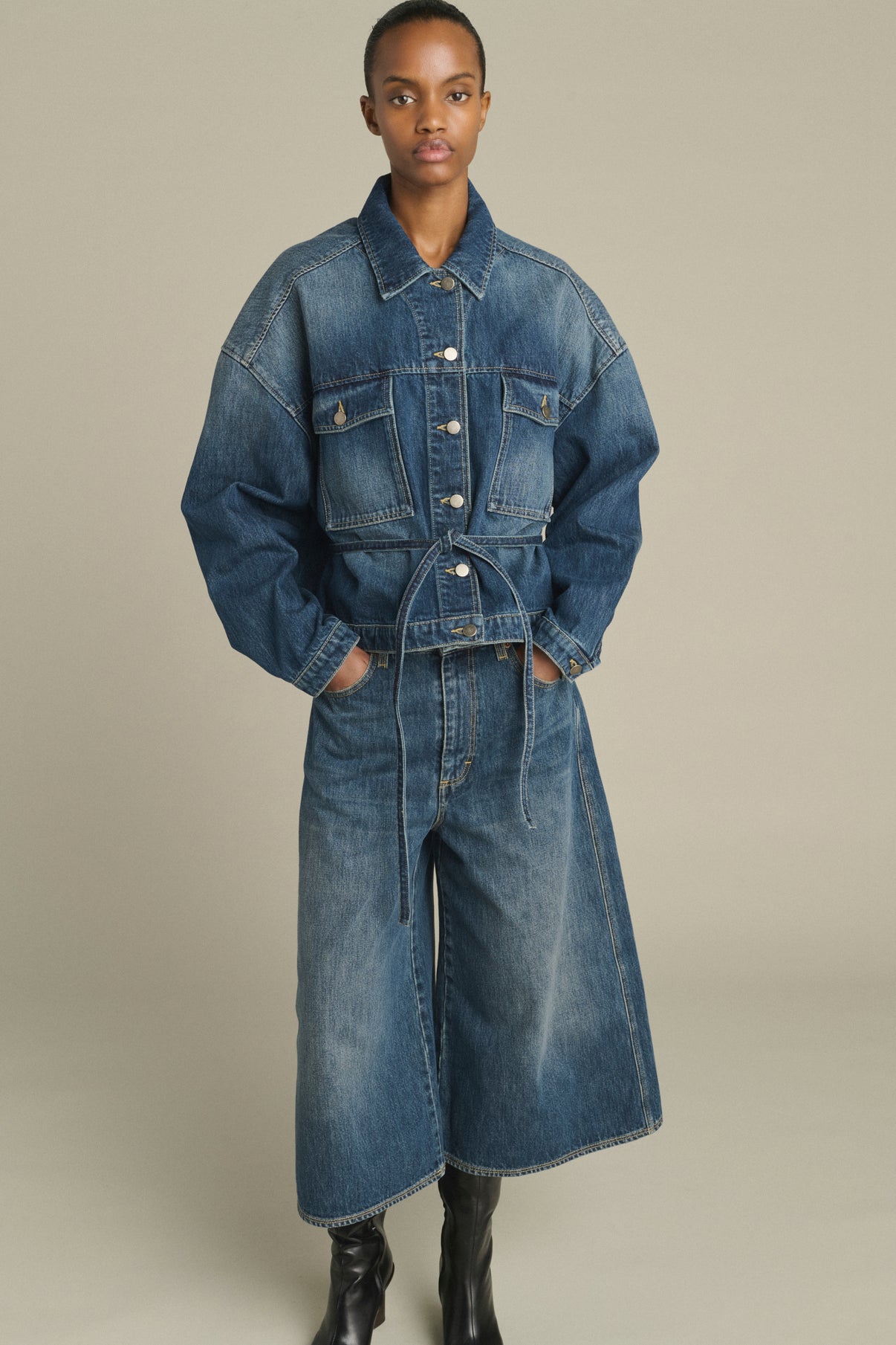Giacca Lys - denim Blu Sbiadito - Cotone - Donna vue 3