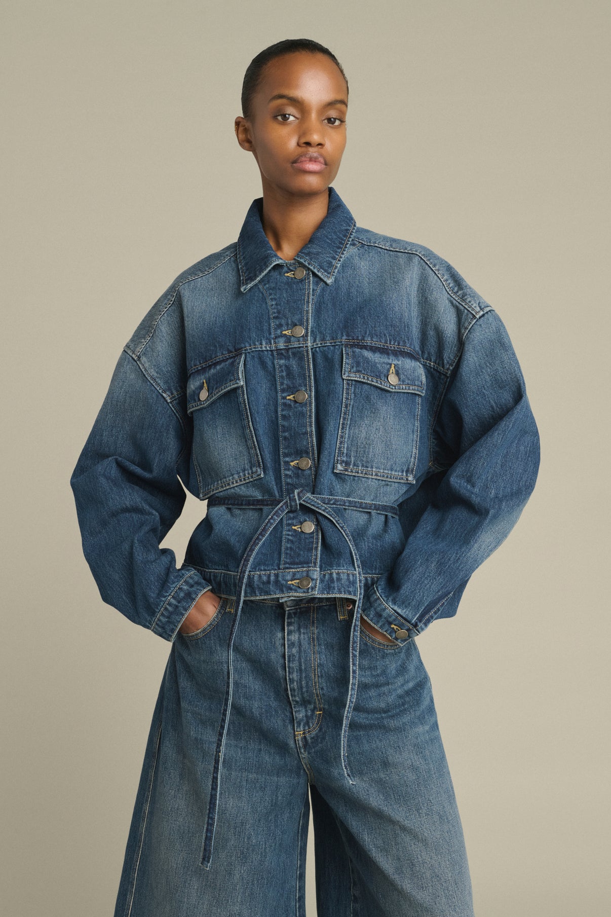 Giacca Lys - denim Blu Sbiadito - Cotone - Donna vue 1