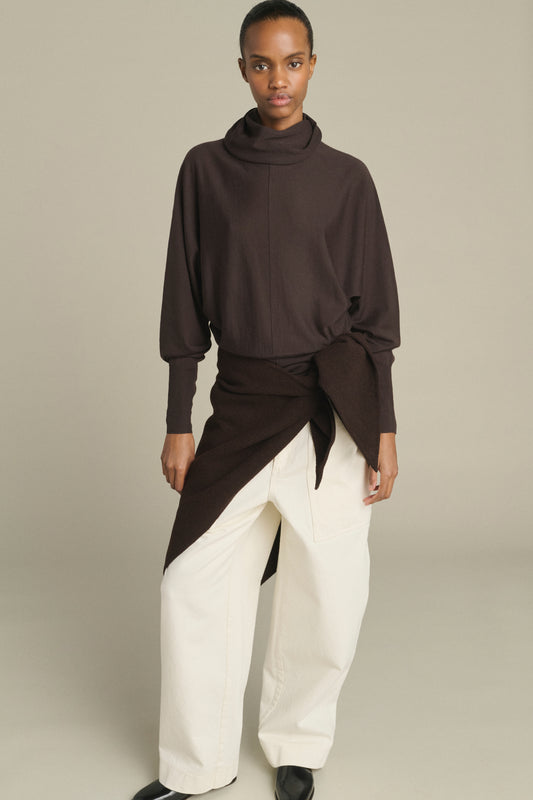Cape Jamelia - Marrone scuro - Lana - Donna