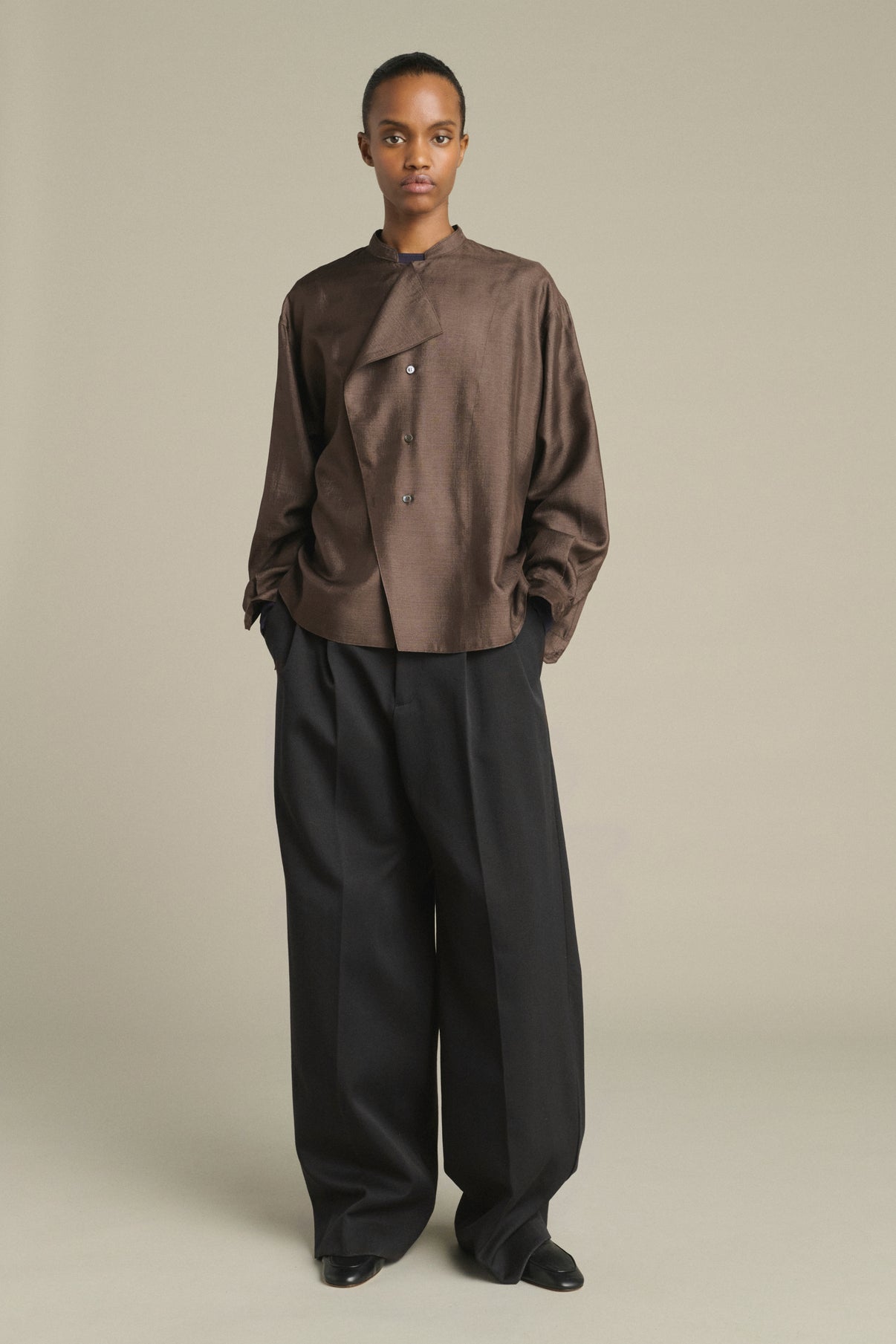 Blouse Hampton - Dark Brown - Silk - Women vue 1