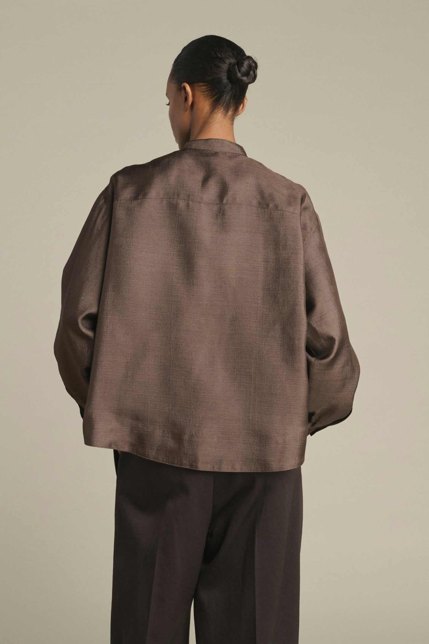 Blouse Hampton - Dark Brown - Silk - Women