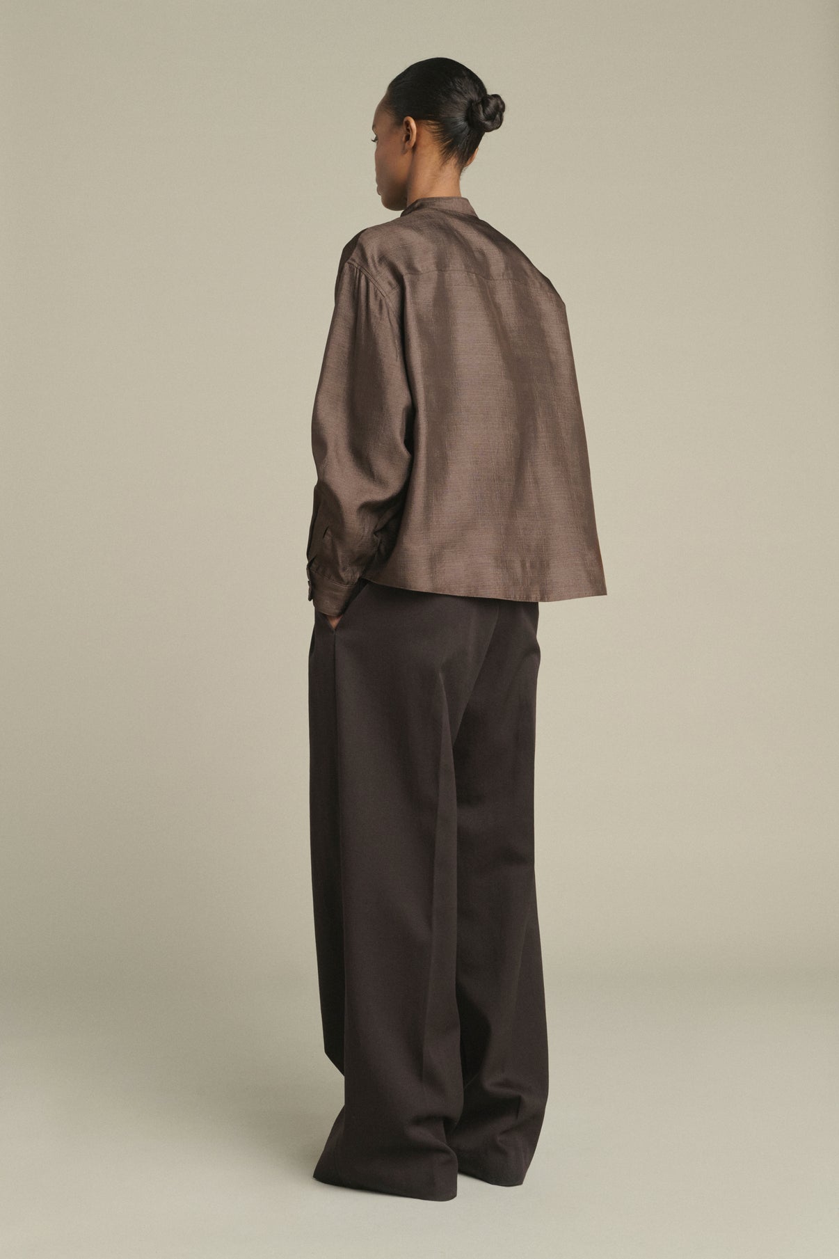 Blouse Hampton - Dark Brown - Silk - Women vue 2