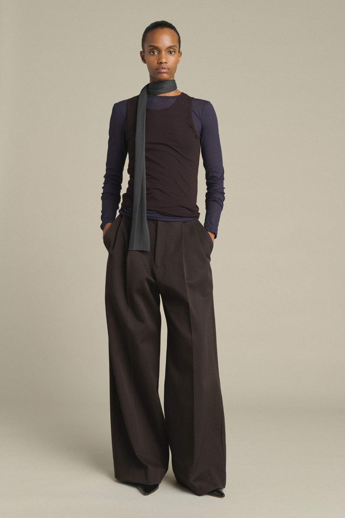Écharpe Kola - Gris Anthracite Jersey de Coton - Soeur vue 3