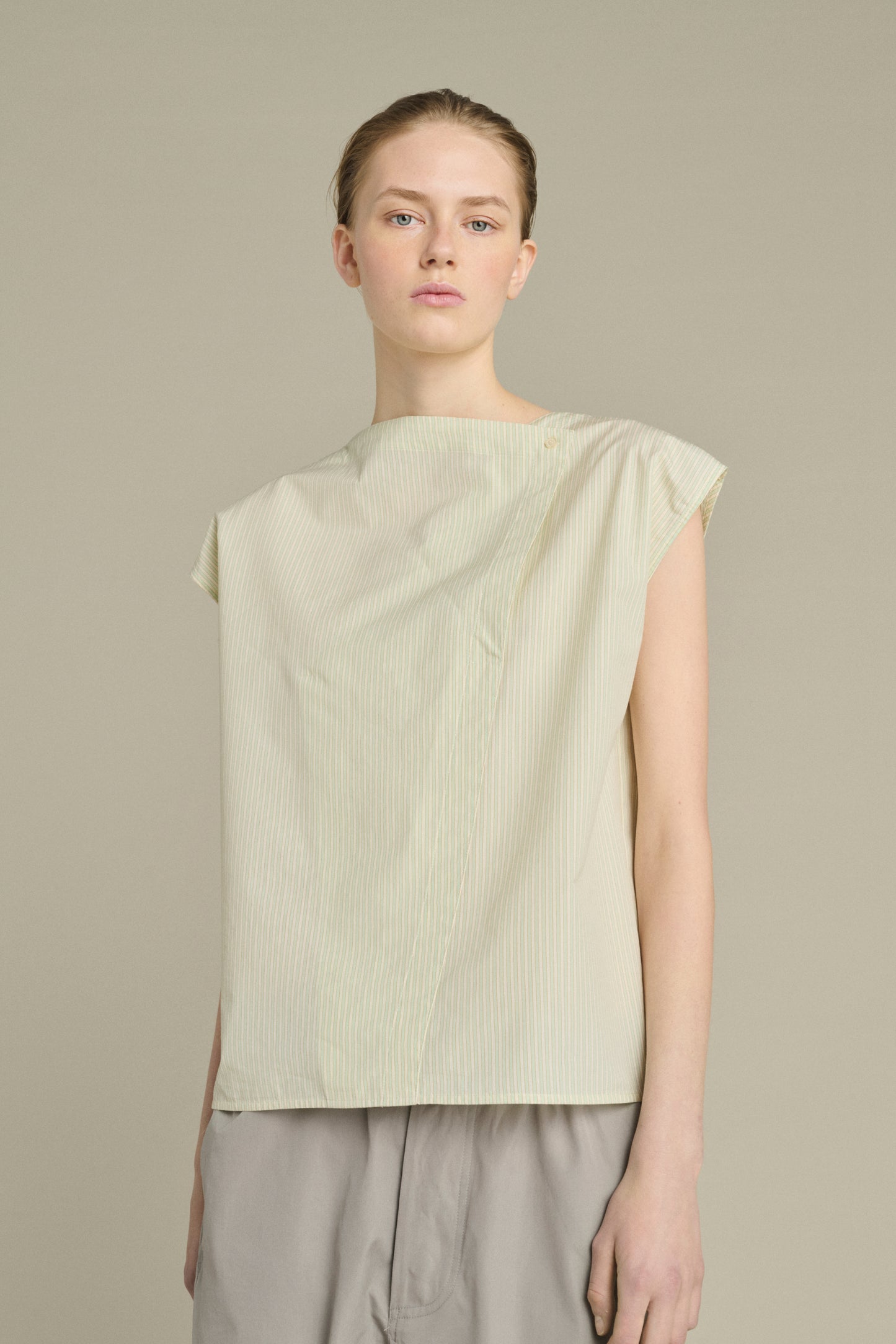 Blusa Lorena - Verde/Écru - Cotone - Donna