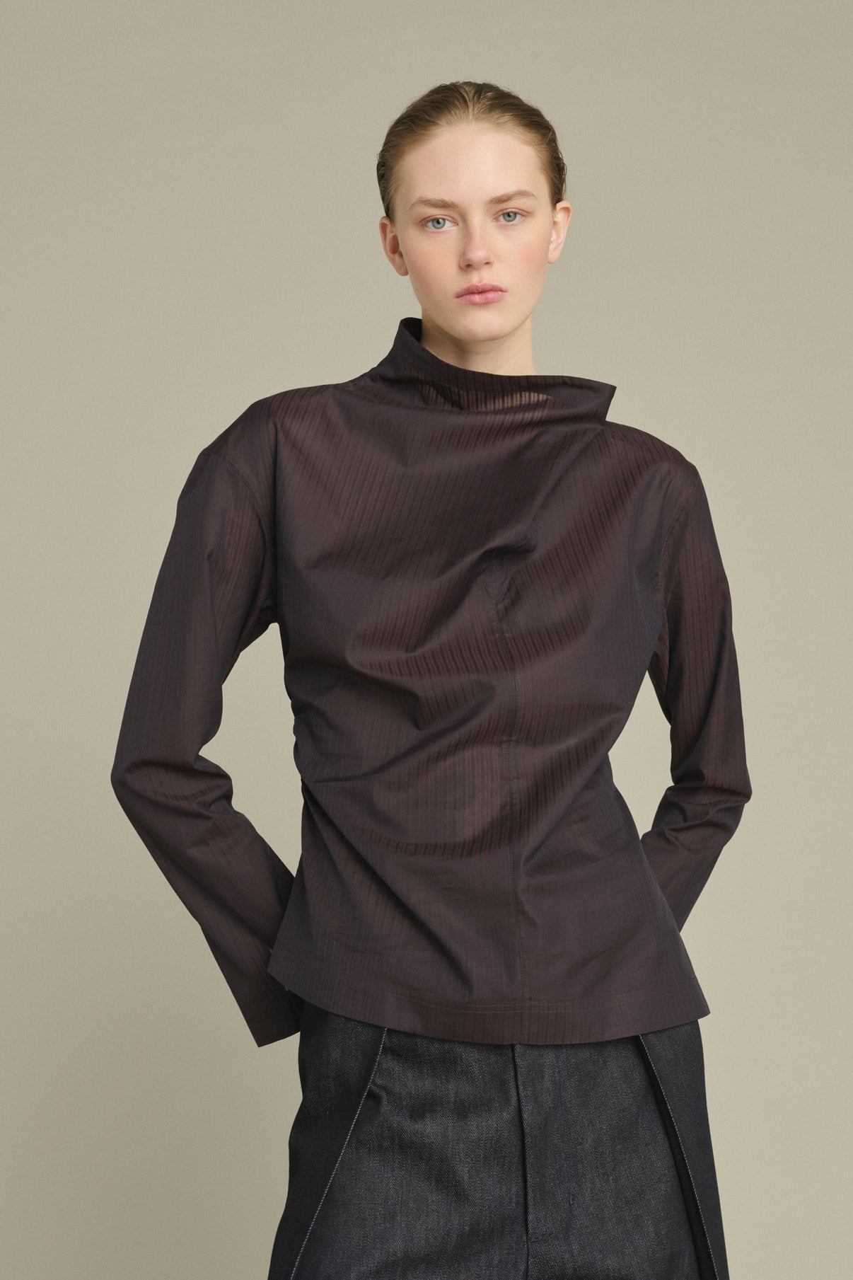 Blusa Lana - Fico/Marrone - Cotone - Donna vue 2