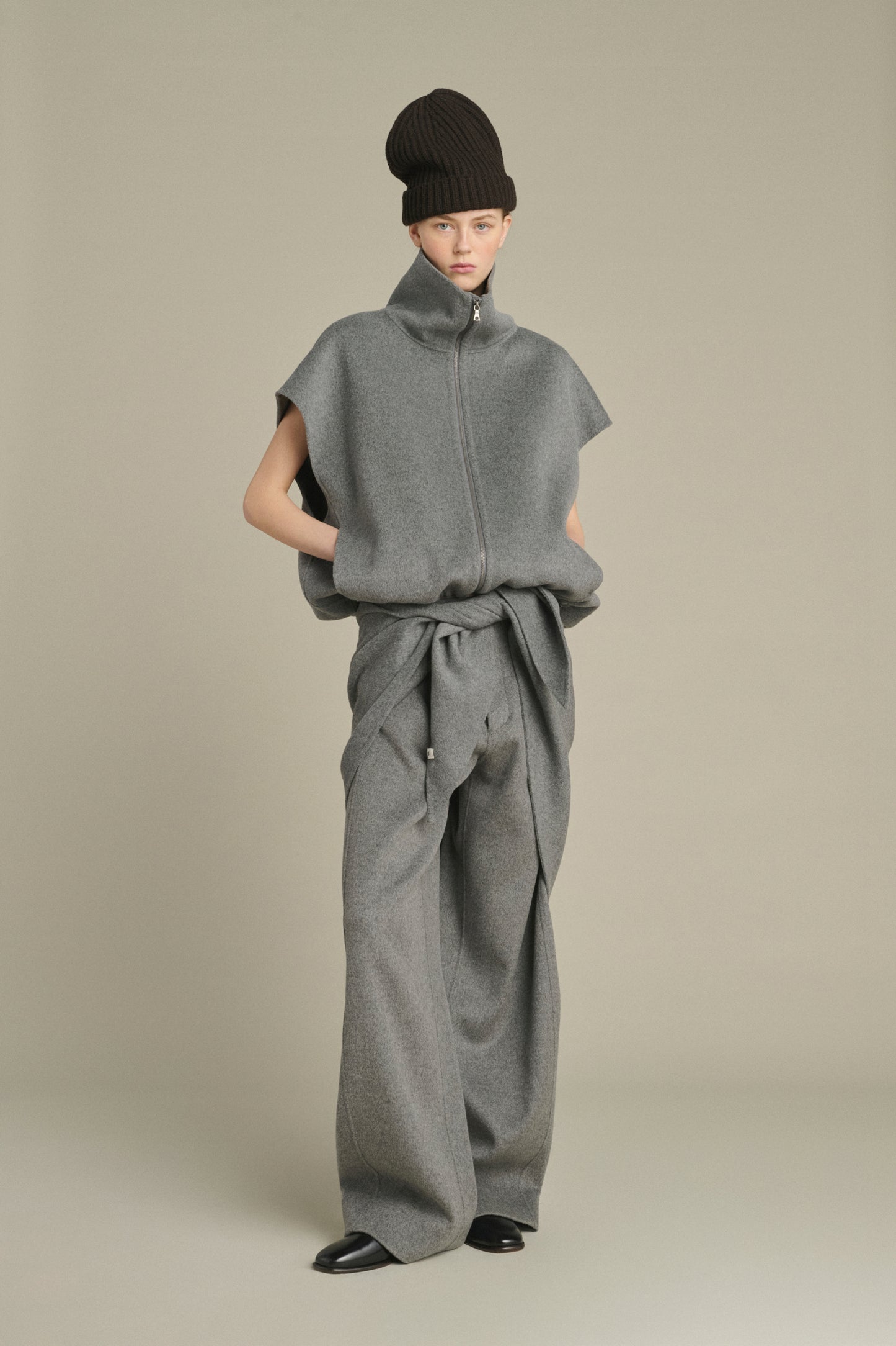 Giubbotto Juno - Grigio Chiaro Lana Double Face Donna - Soeur