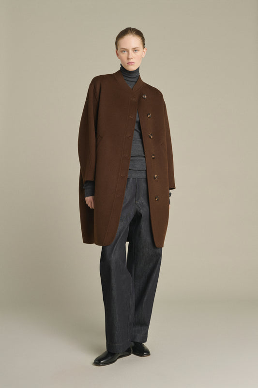 Cappotto Beaulieu - Cioccolato - Lana - Donna