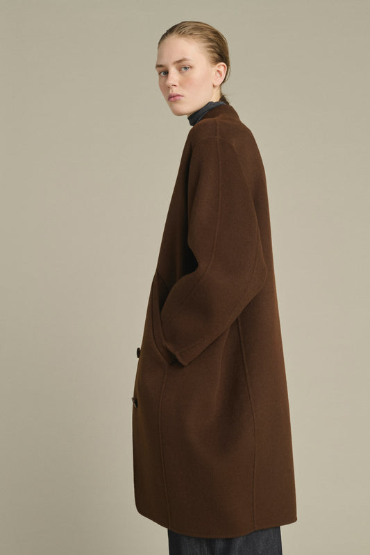 Cappotto Beaulieu - Cioccolato - Lana - Donna