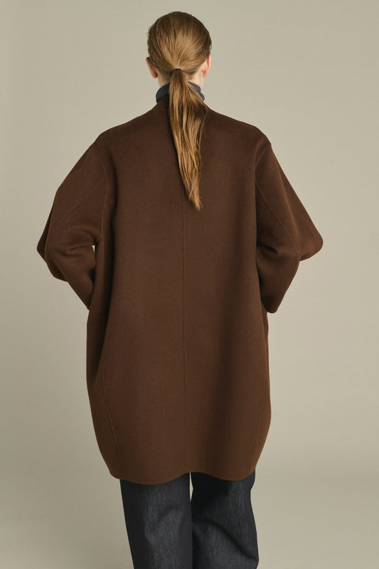 Cappotto Beaulieu - Cioccolato - Lana - Donna