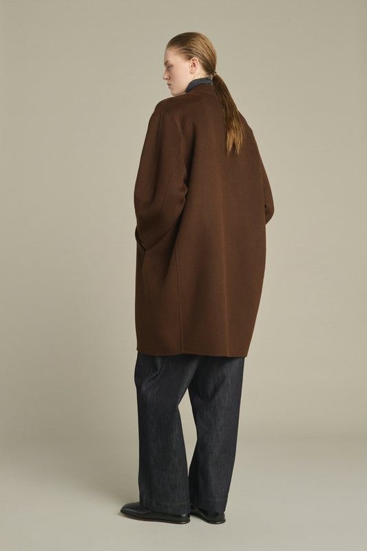 Cappotto Beaulieu - Cioccolato - Lana - Donna