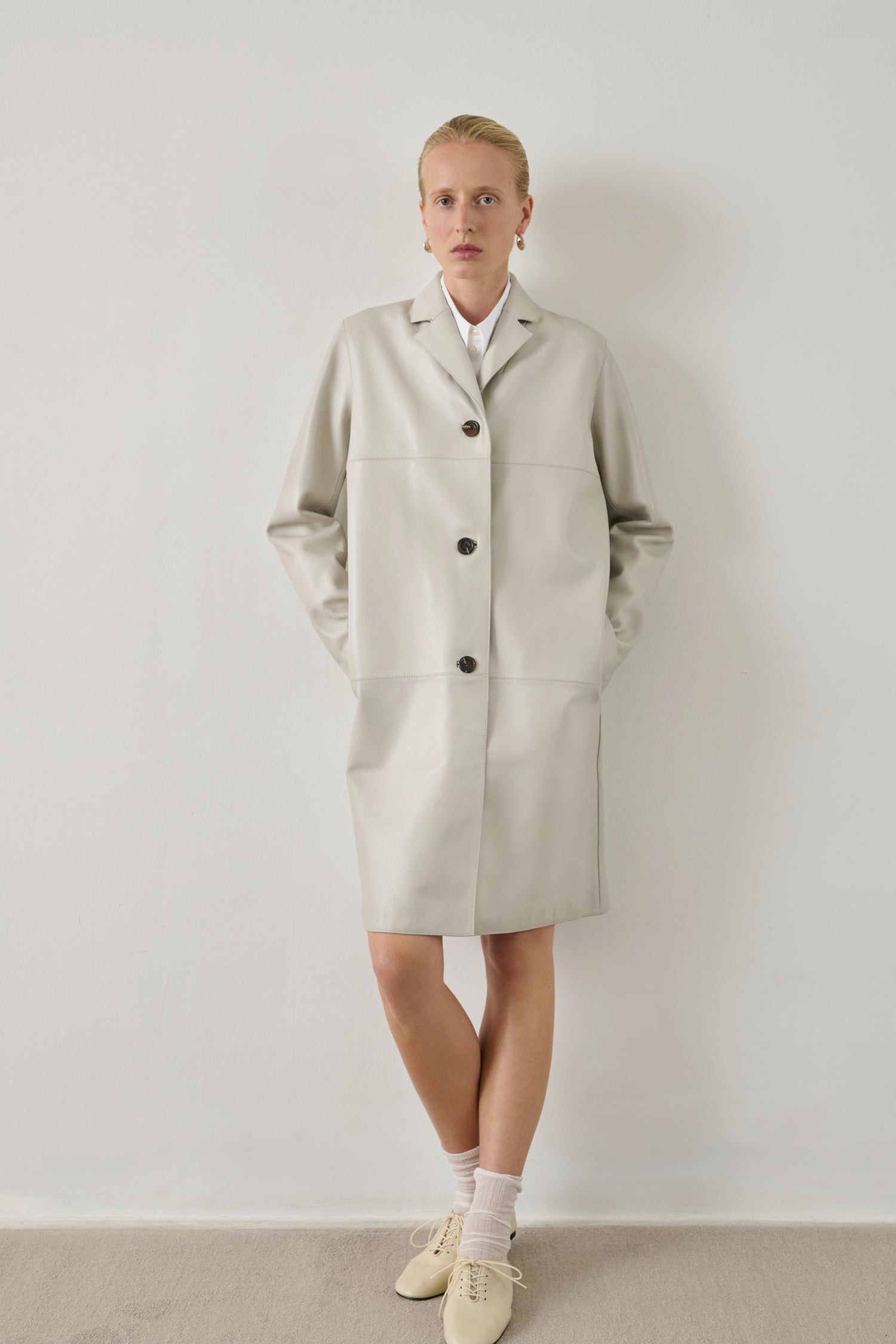 Cappotto Harden - Mastice - Pelle - Donna