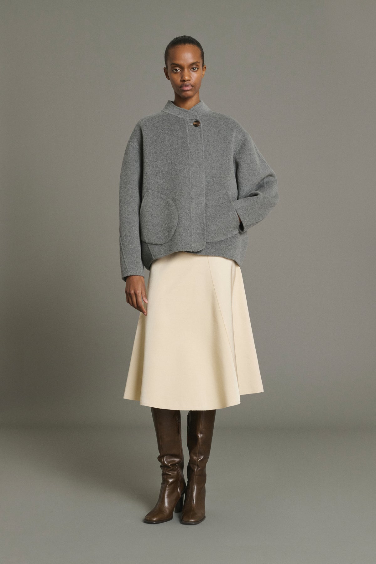 Cappotto Windsor - Grigio Chiaro - Lana - Donna vue 4