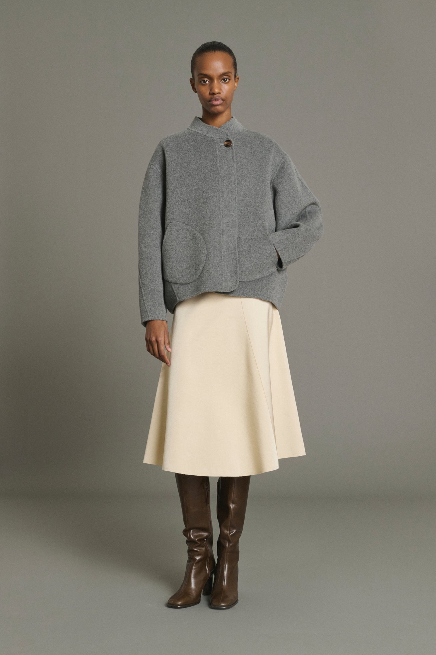 Cappotto Windsor - Grigio Chiaro - Lana - Donna