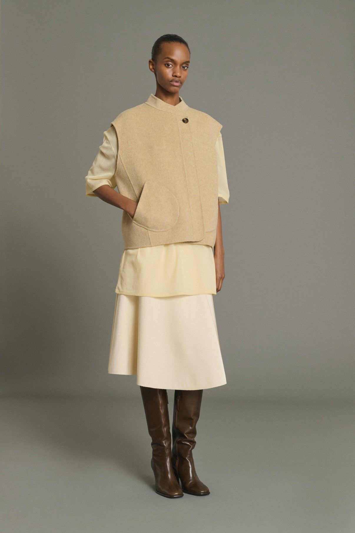 Giubbotto Adeline - Lana Beige Melange Donna - Soeur vue 4