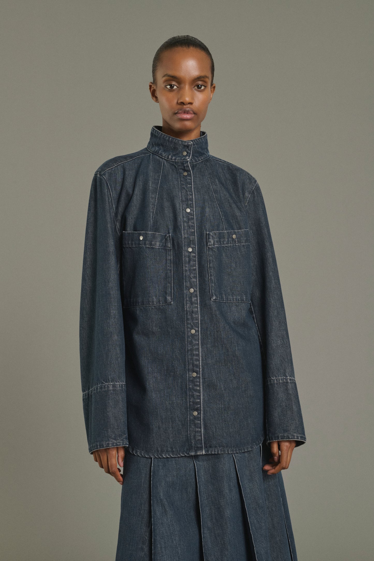 Leslie Shirt - Blue Grey - Cotton - Women